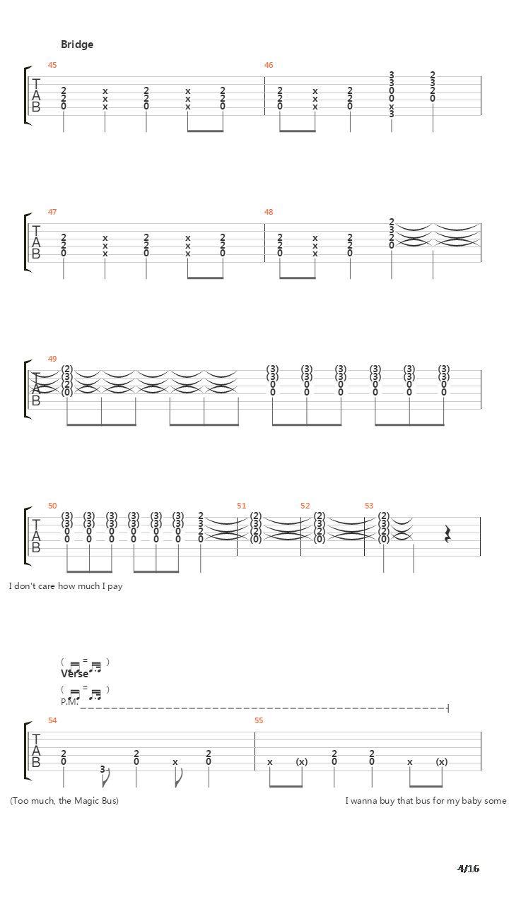 Magic Bus吉他谱