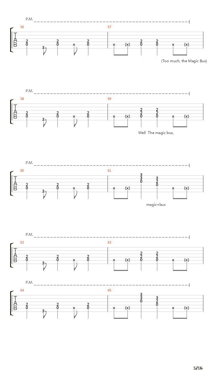 Magic Bus吉他谱