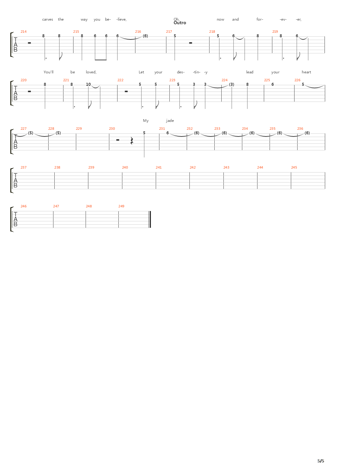 Jade吉他谱