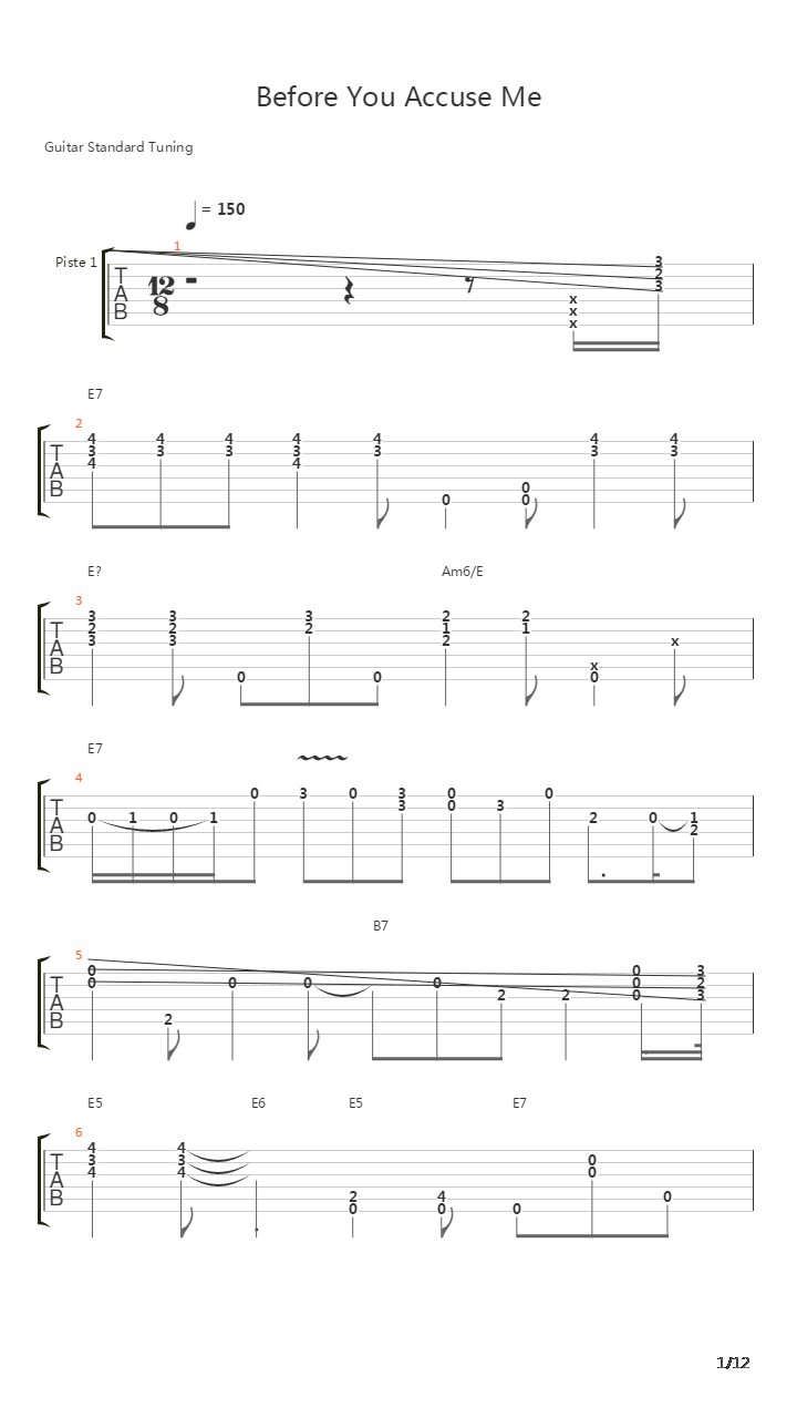Before You Accuse Me吉他谱