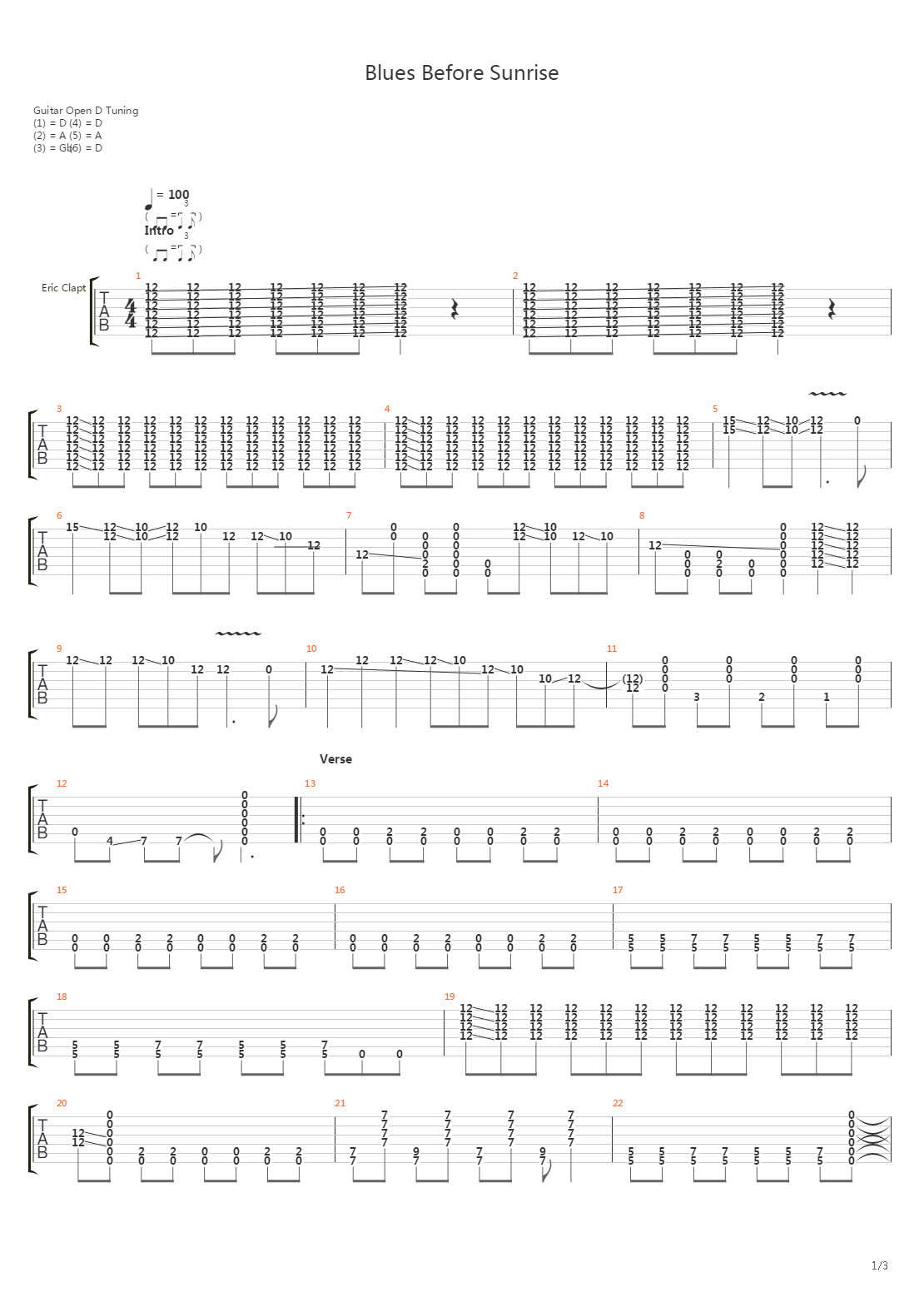 Blues Before Sunrise吉他谱