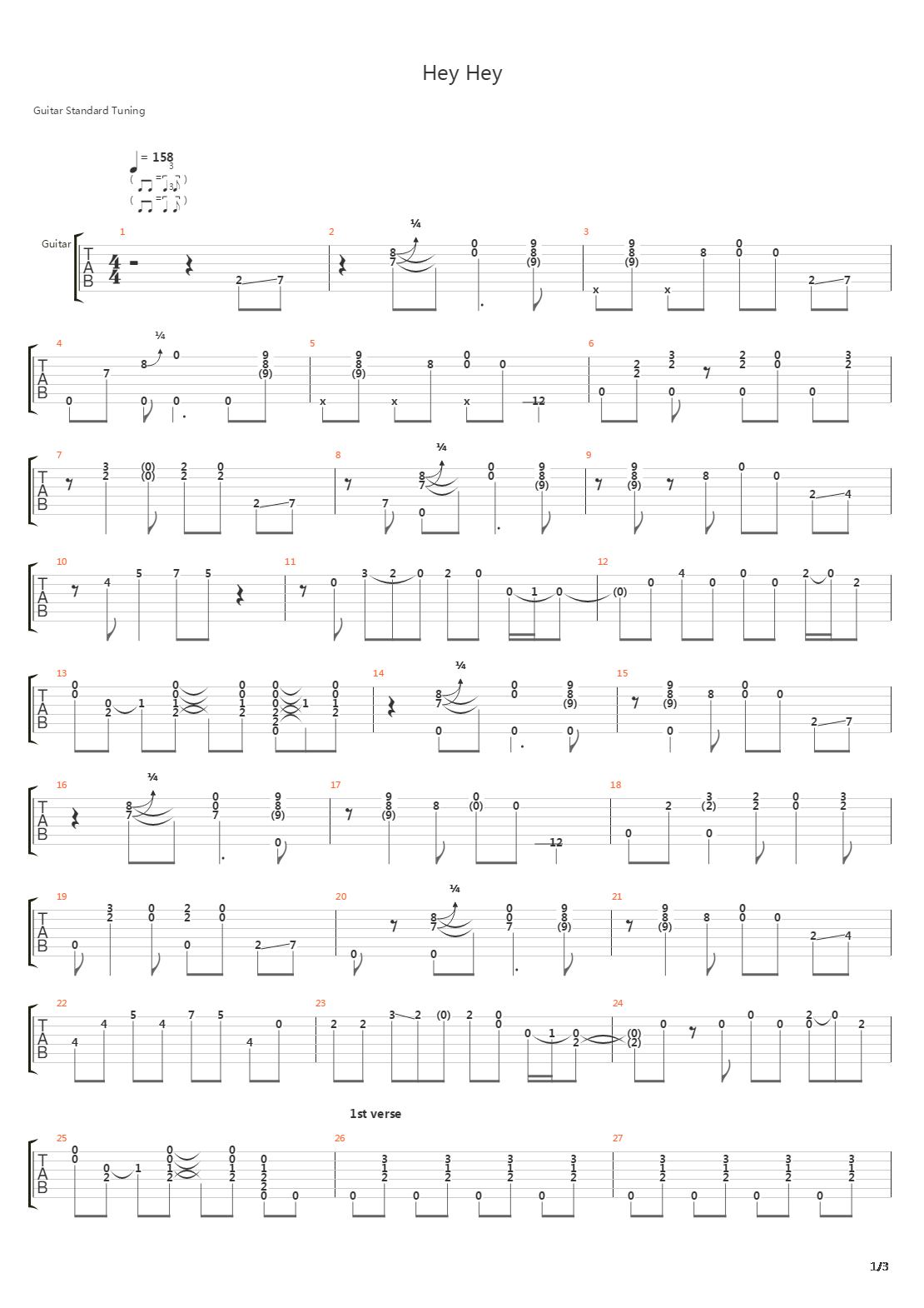 Hey Hey吉他谱