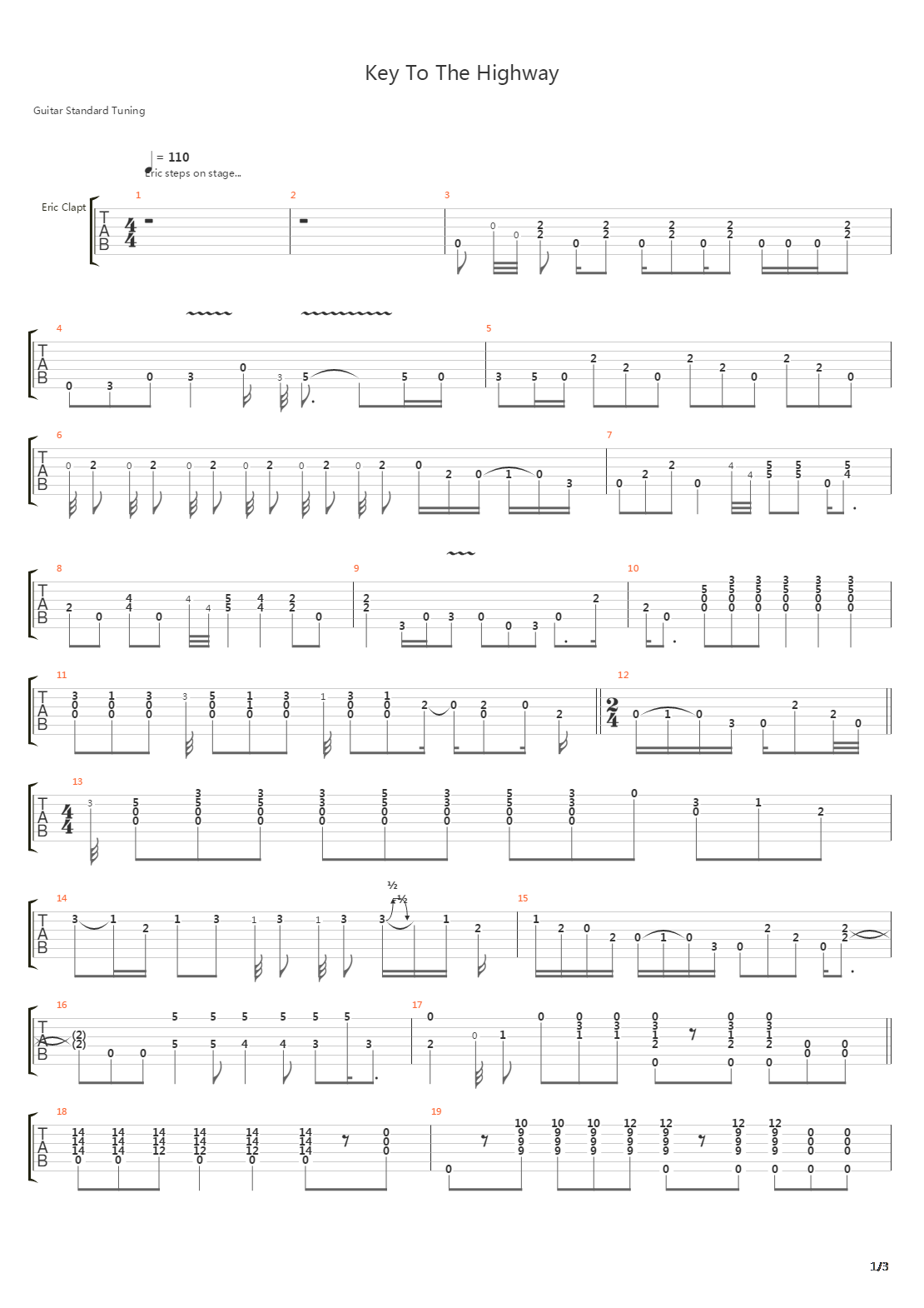 Key To The Highway吉他谱