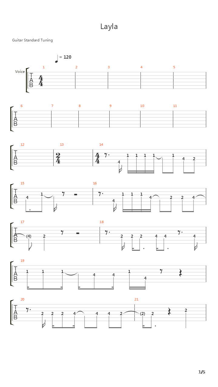 Layla吉他谱