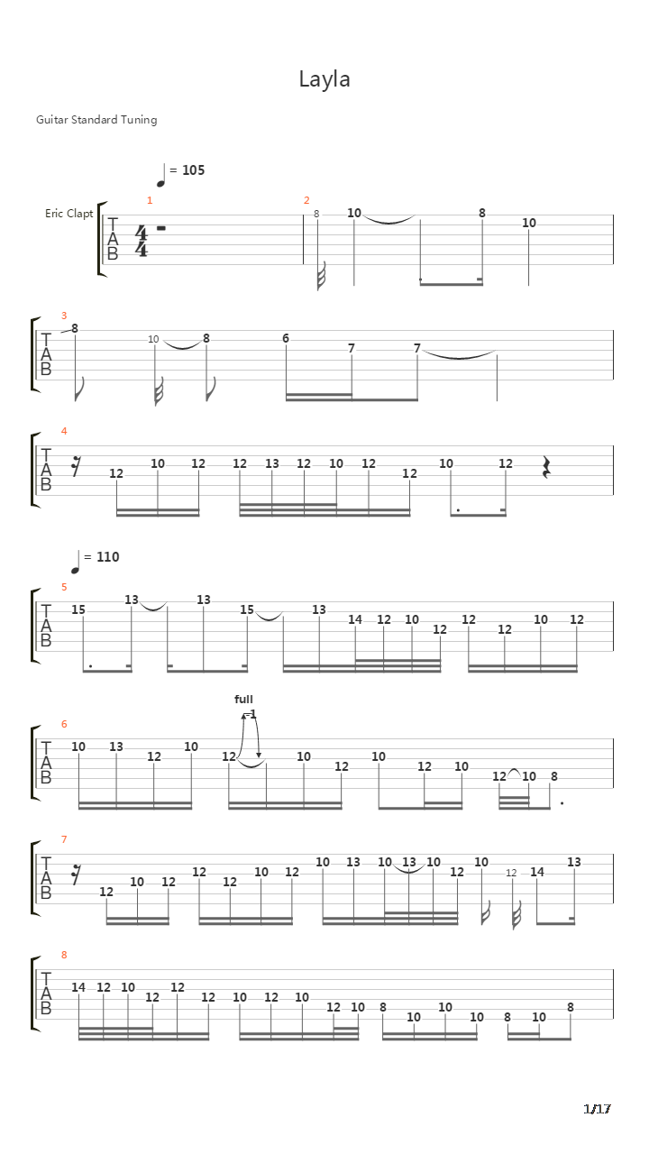 Layla吉他谱