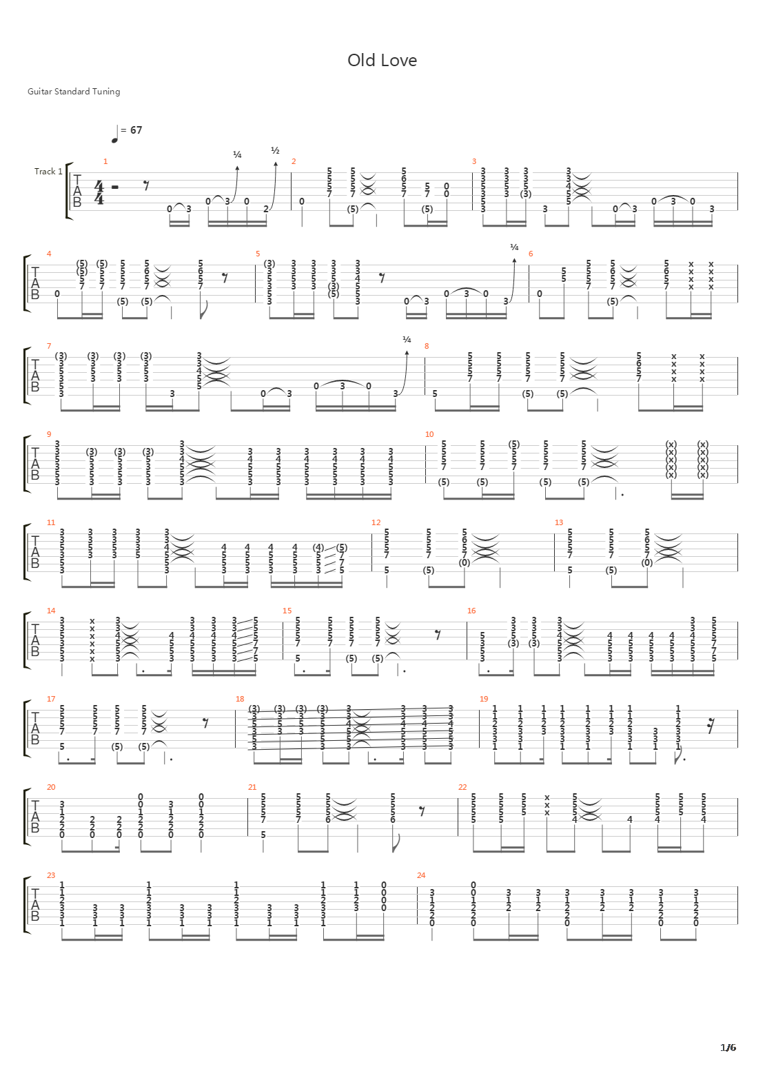 Old Love吉他谱