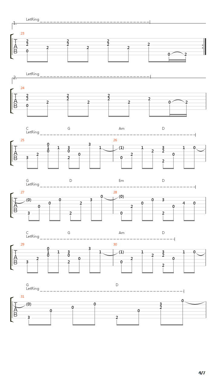 Tears In Heaven (arr. by DanCHolloway)吉他谱