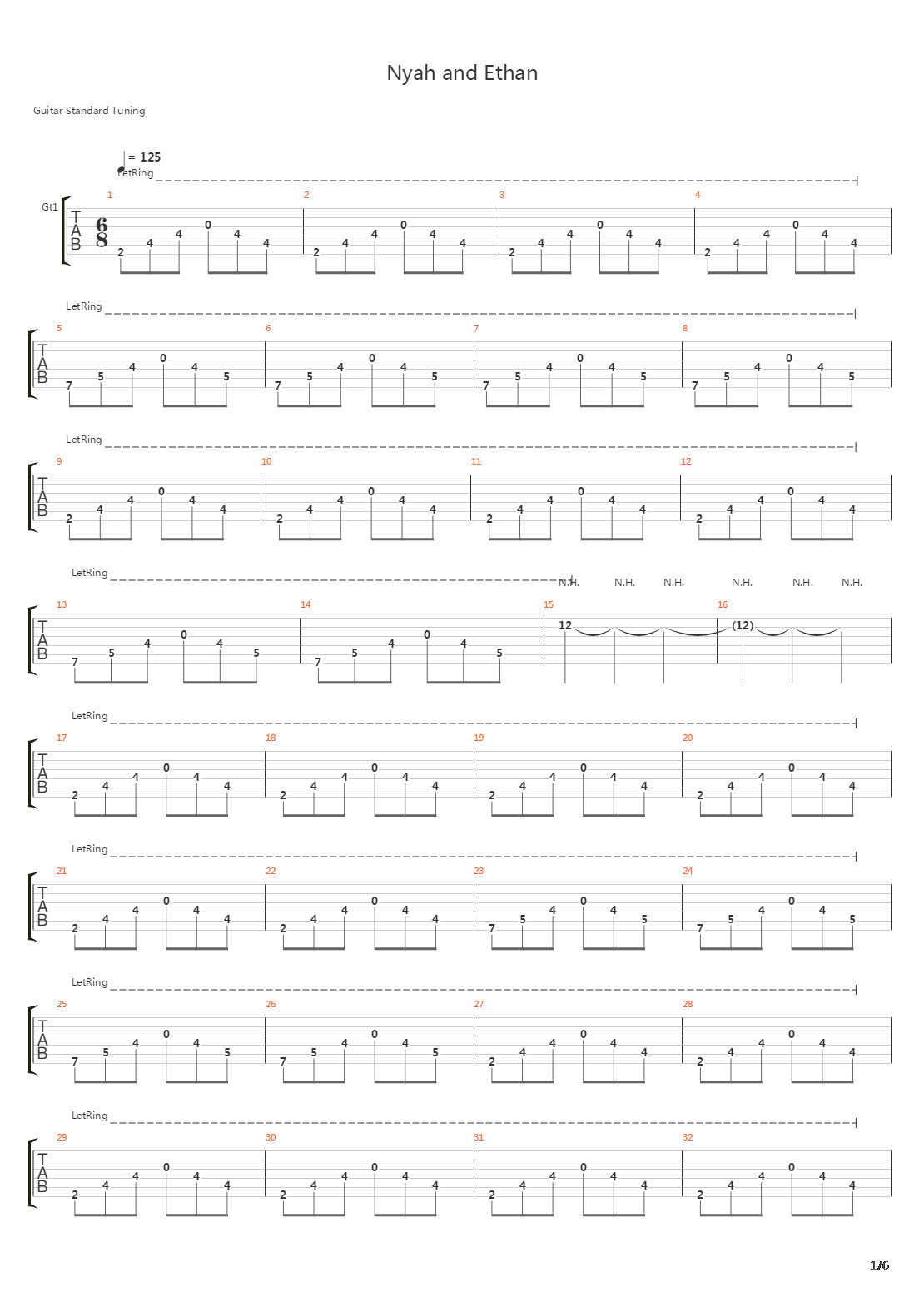 Nyah And Ethan吉他谱