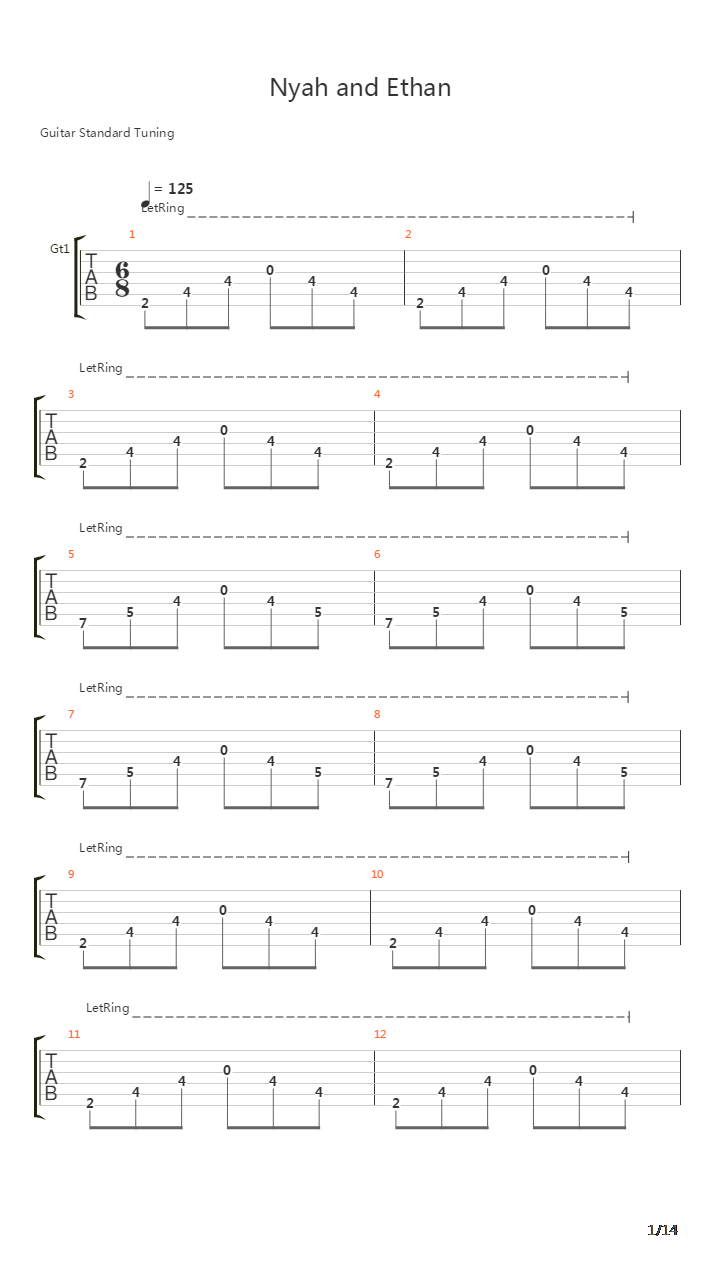 Nyah And Ethan吉他谱