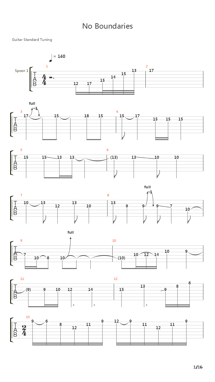 No Boundaries (Speed Kills)吉他谱
