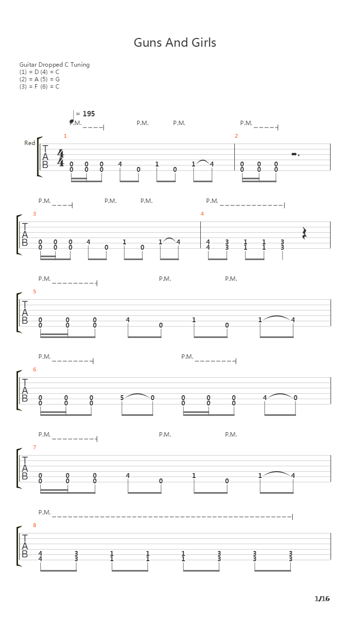 Guns And Girls吉他谱