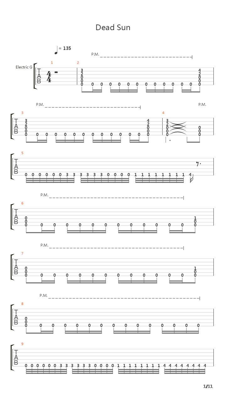 Dead Sun吉他谱