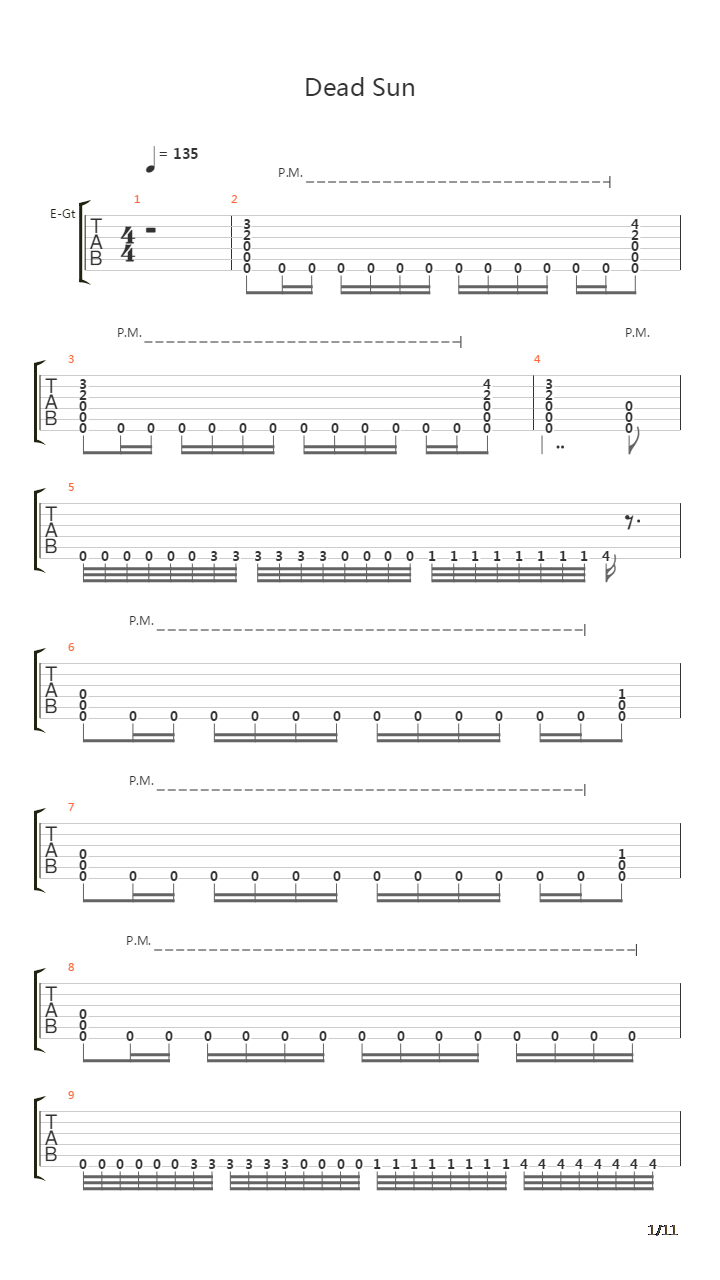 Dead Sun吉他谱