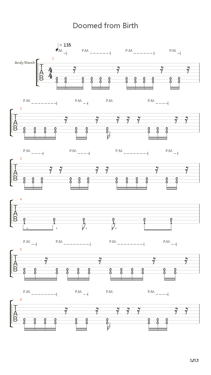 Doomed From Birth吉他谱