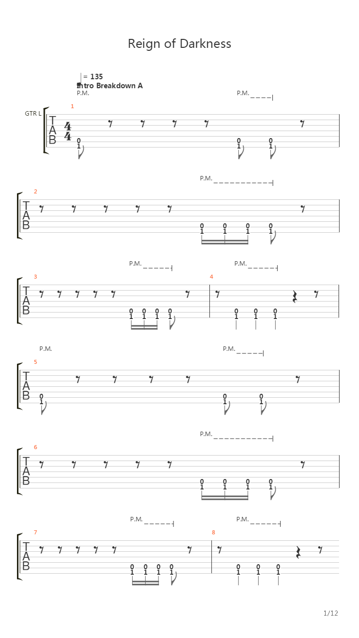 Reign Of Darkness吉他谱