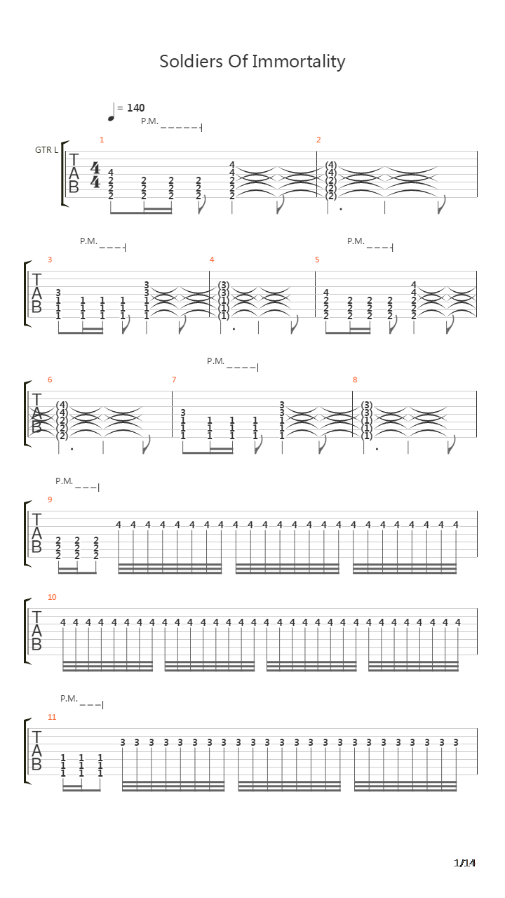 Soldiers Of Immortality吉他谱