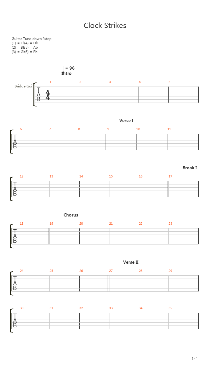 Clock Strikes吉他谱