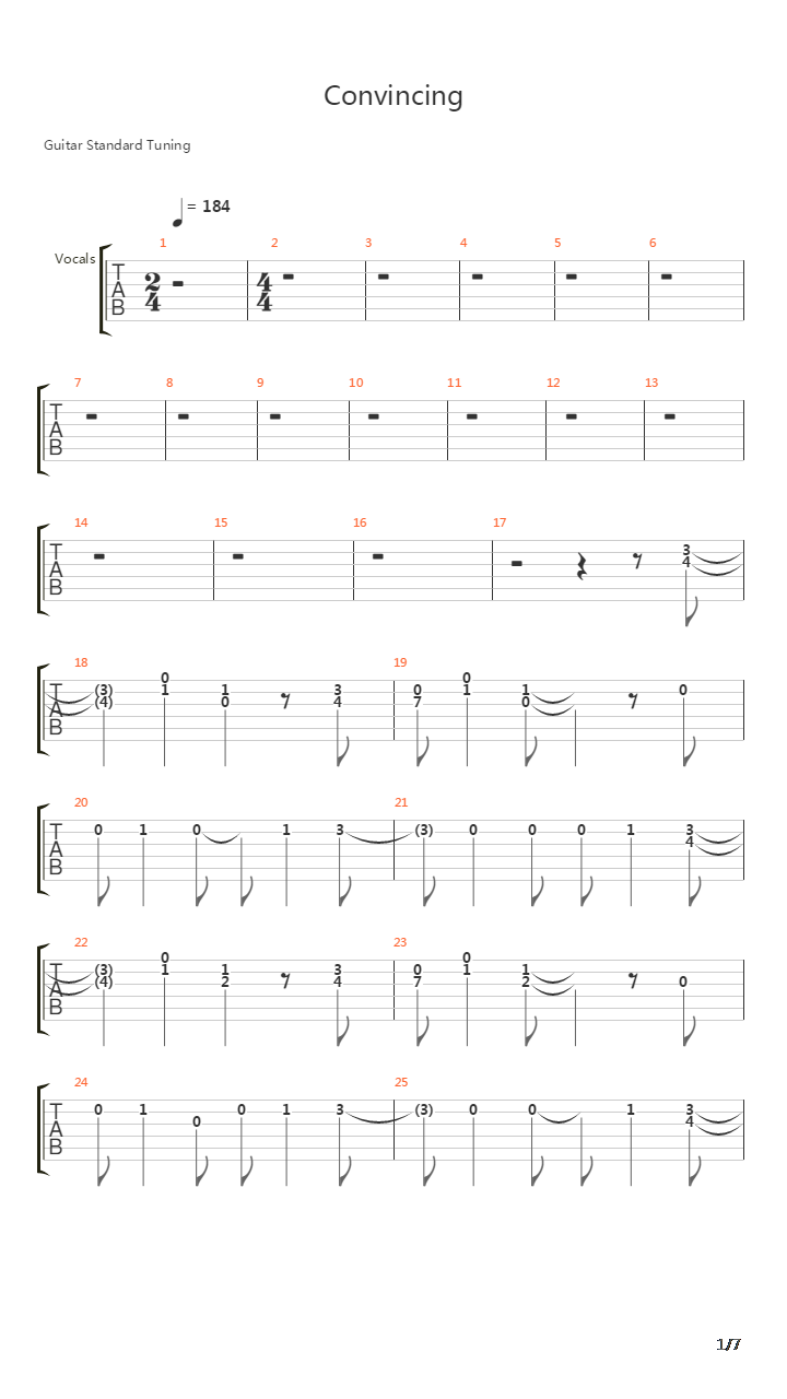 Convincing吉他谱