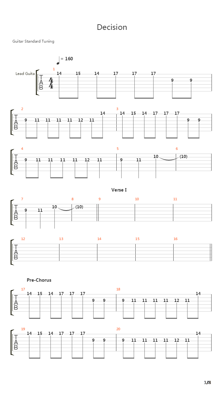 Decision吉他谱