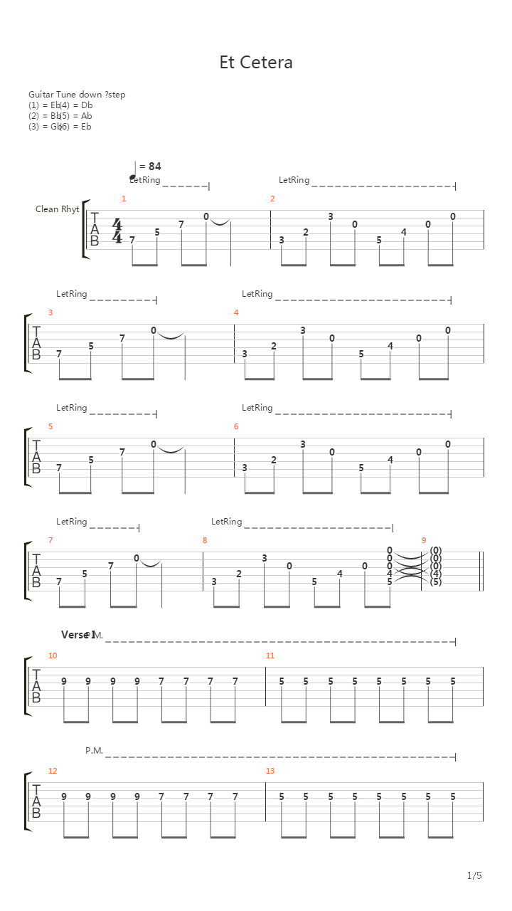 Et Cetera吉他谱