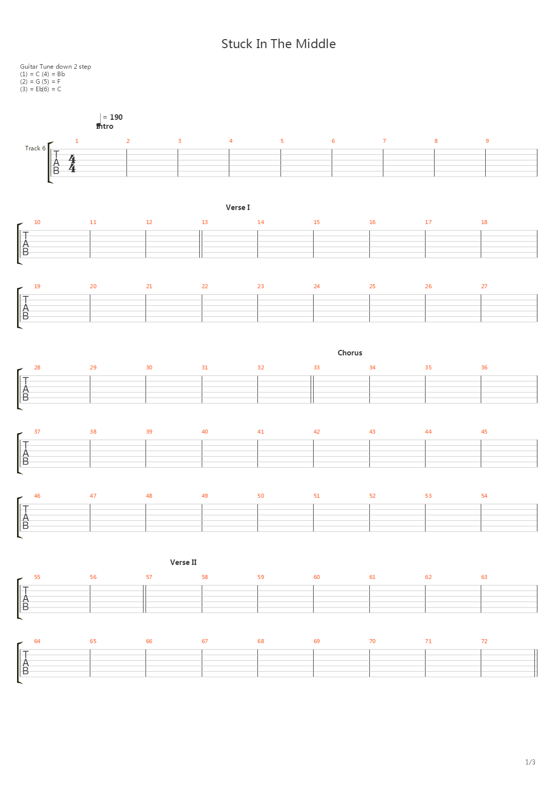 Stuck In The Middle吉他谱