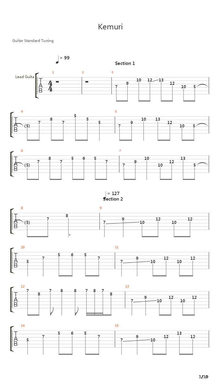 ケムリ(Kemuri)吉他谱
