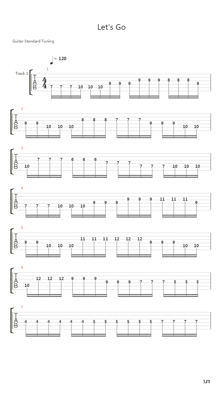Lets Go吉他谱