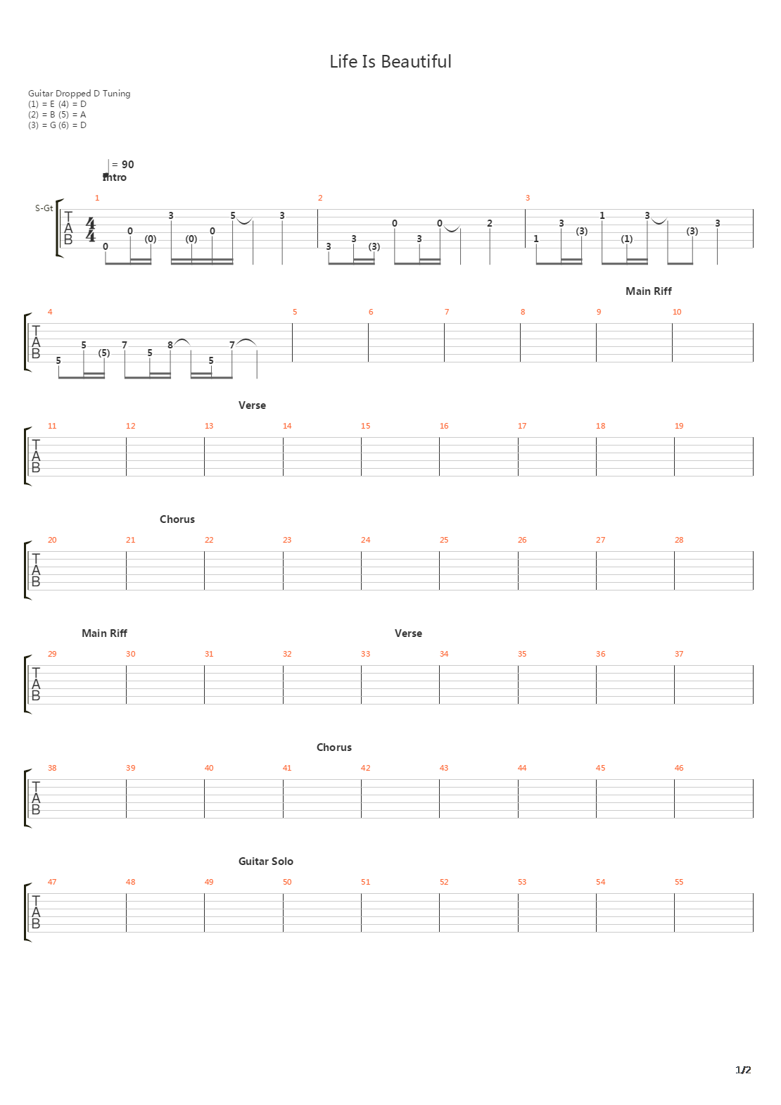Life Is Beautiful吉他谱