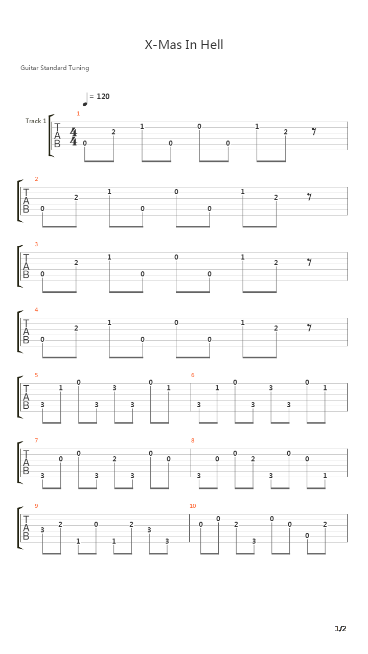 X-mas In Hell吉他谱