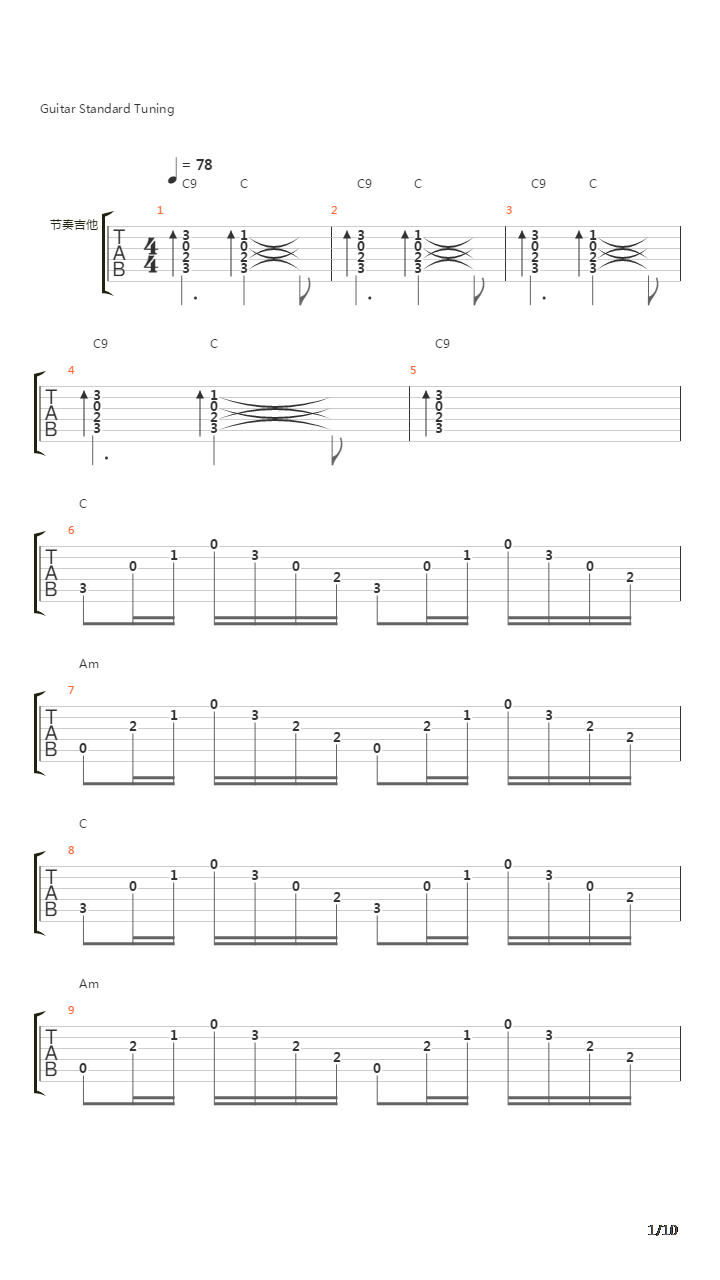 喜欢你吉他谱