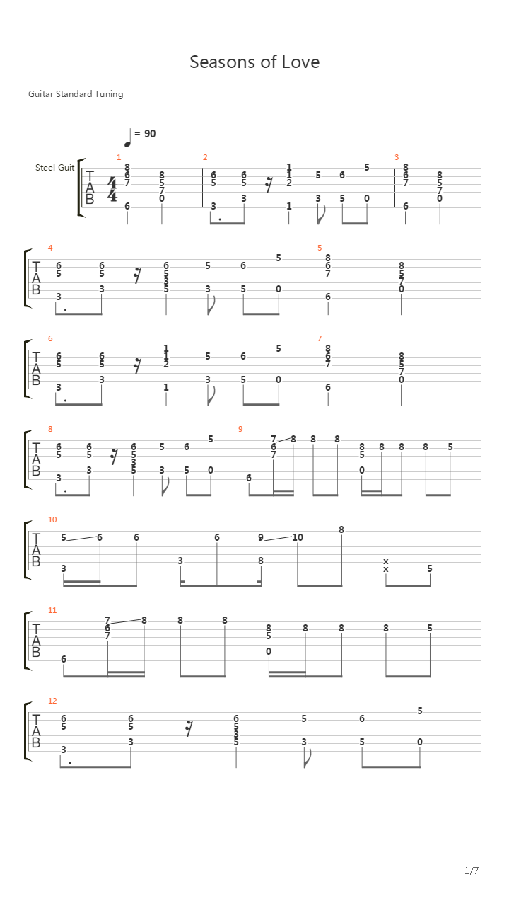 Season of love吉他谱