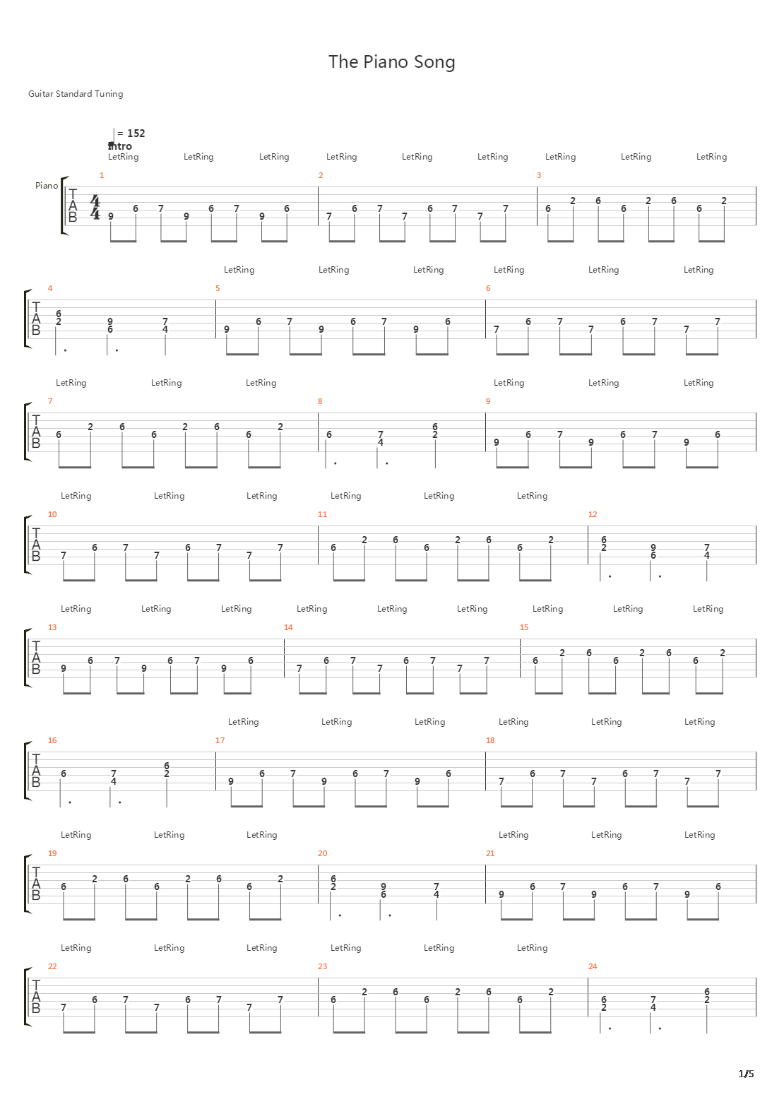 Piano Song吉他谱