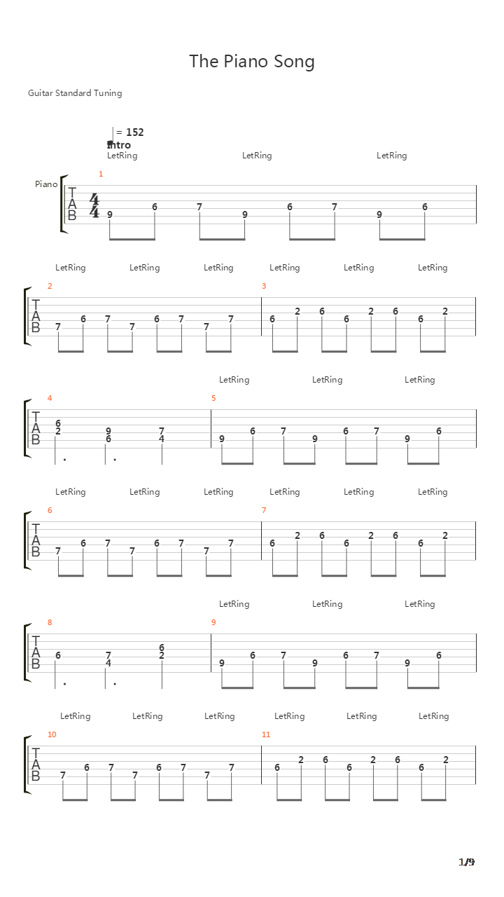 Piano Song吉他谱