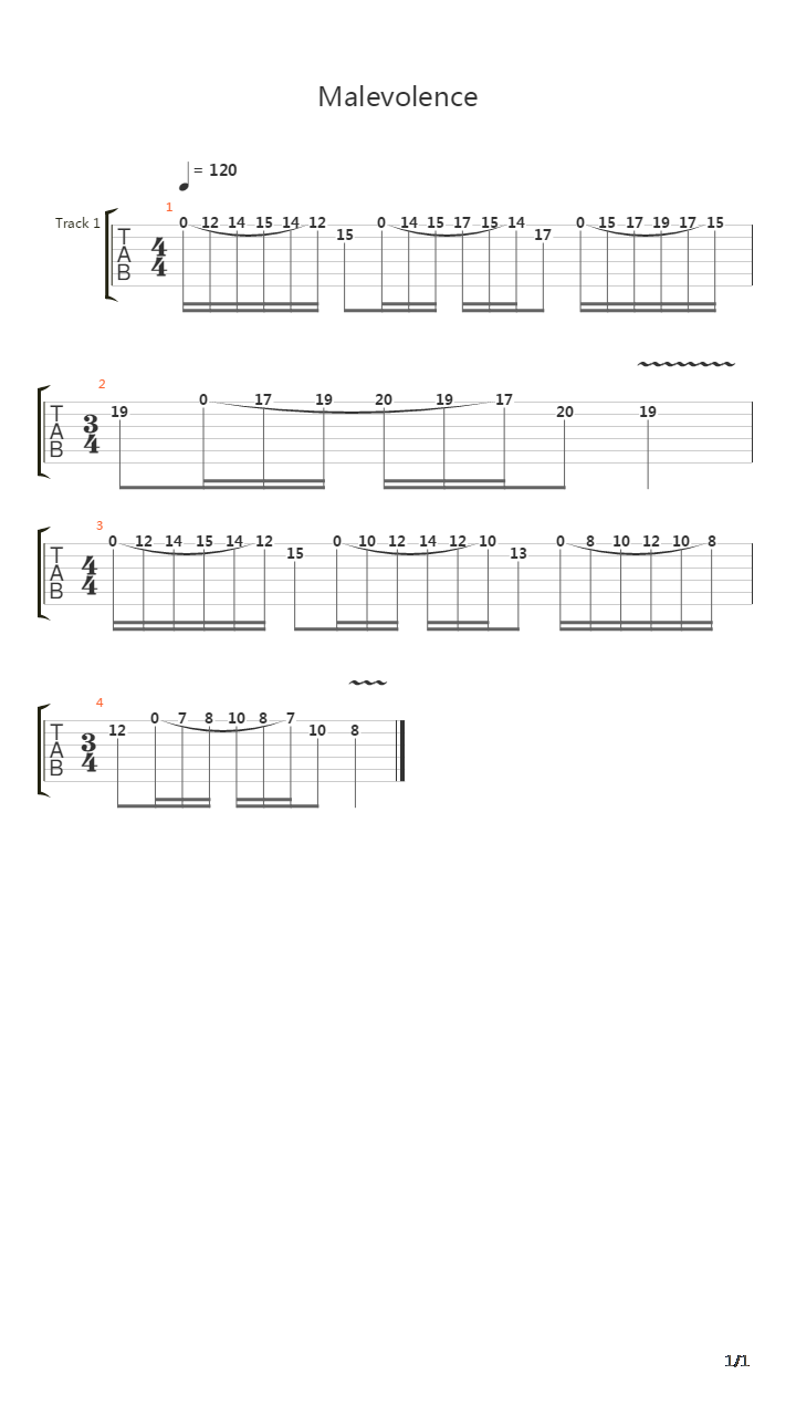 Malevolence吉他谱