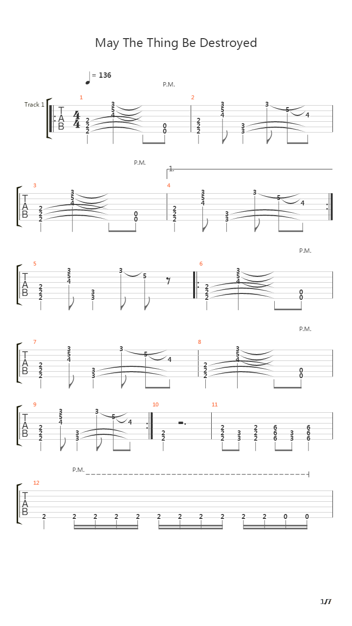 May The Thing Be Destroyed吉他谱