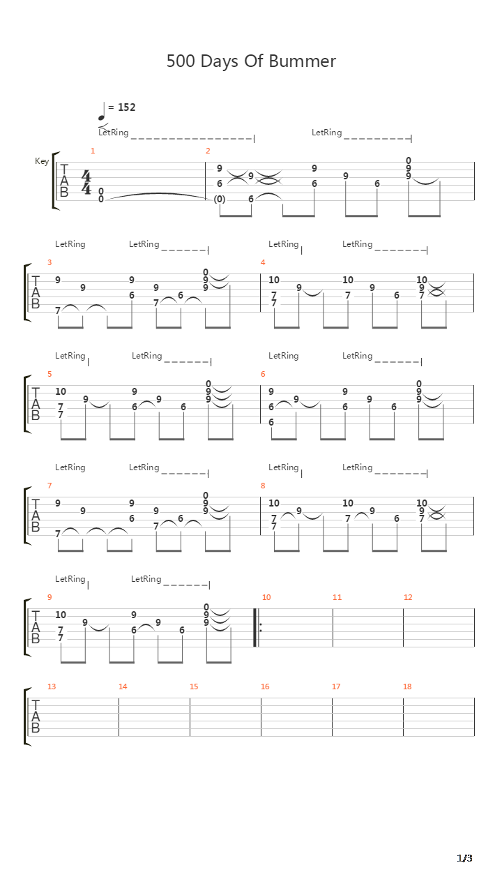500 Days Of Bummer吉他谱