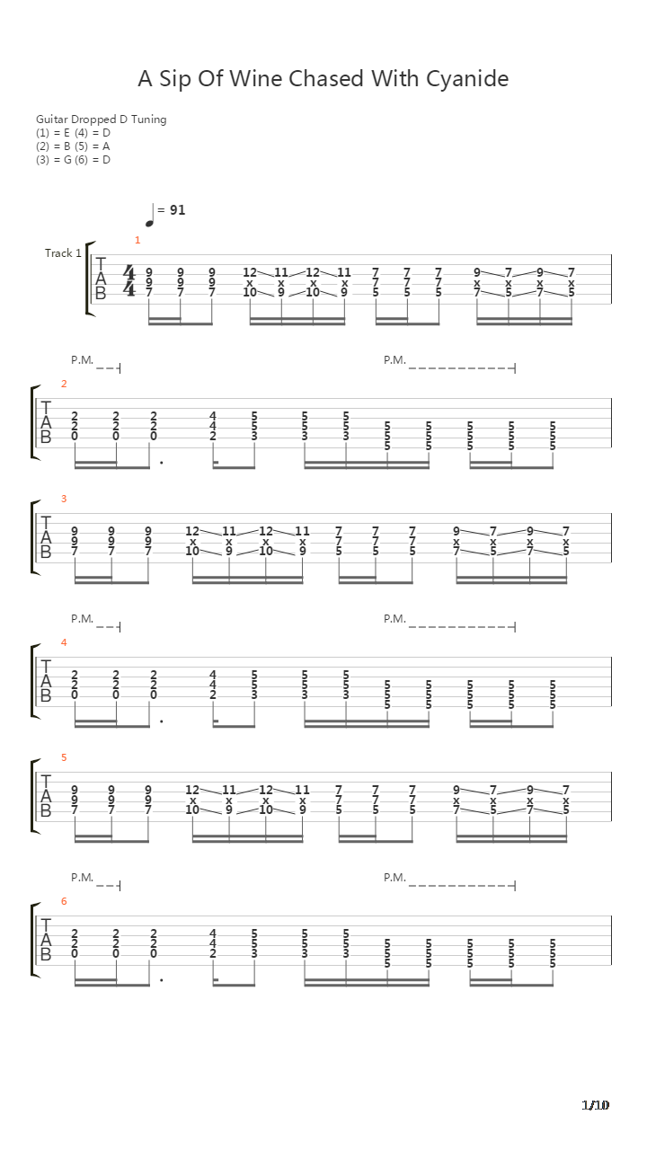 A Sip Of Wine Chased With Cyanide吉他谱
