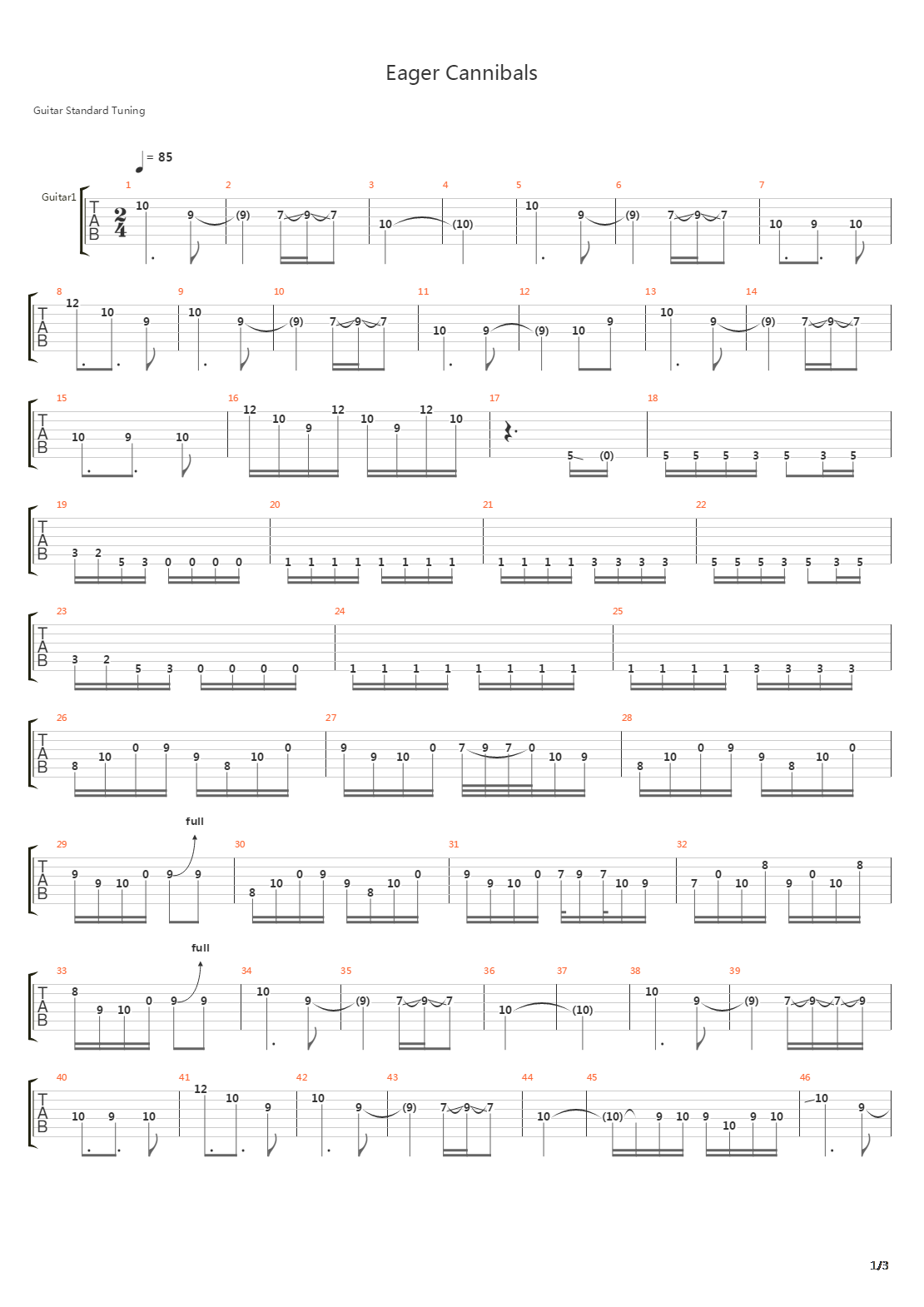 Eager Cannibals吉他谱