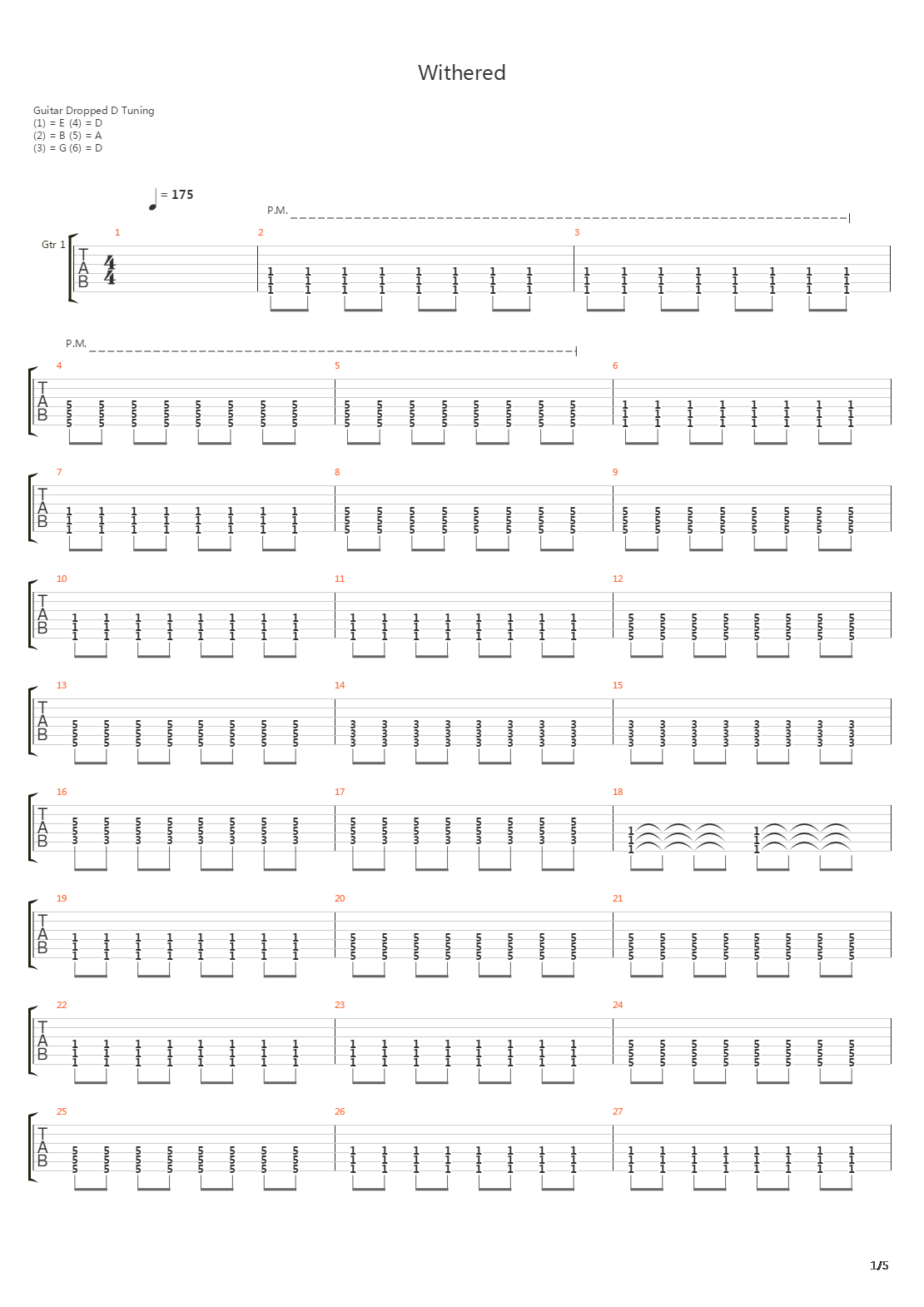 Withered吉他谱