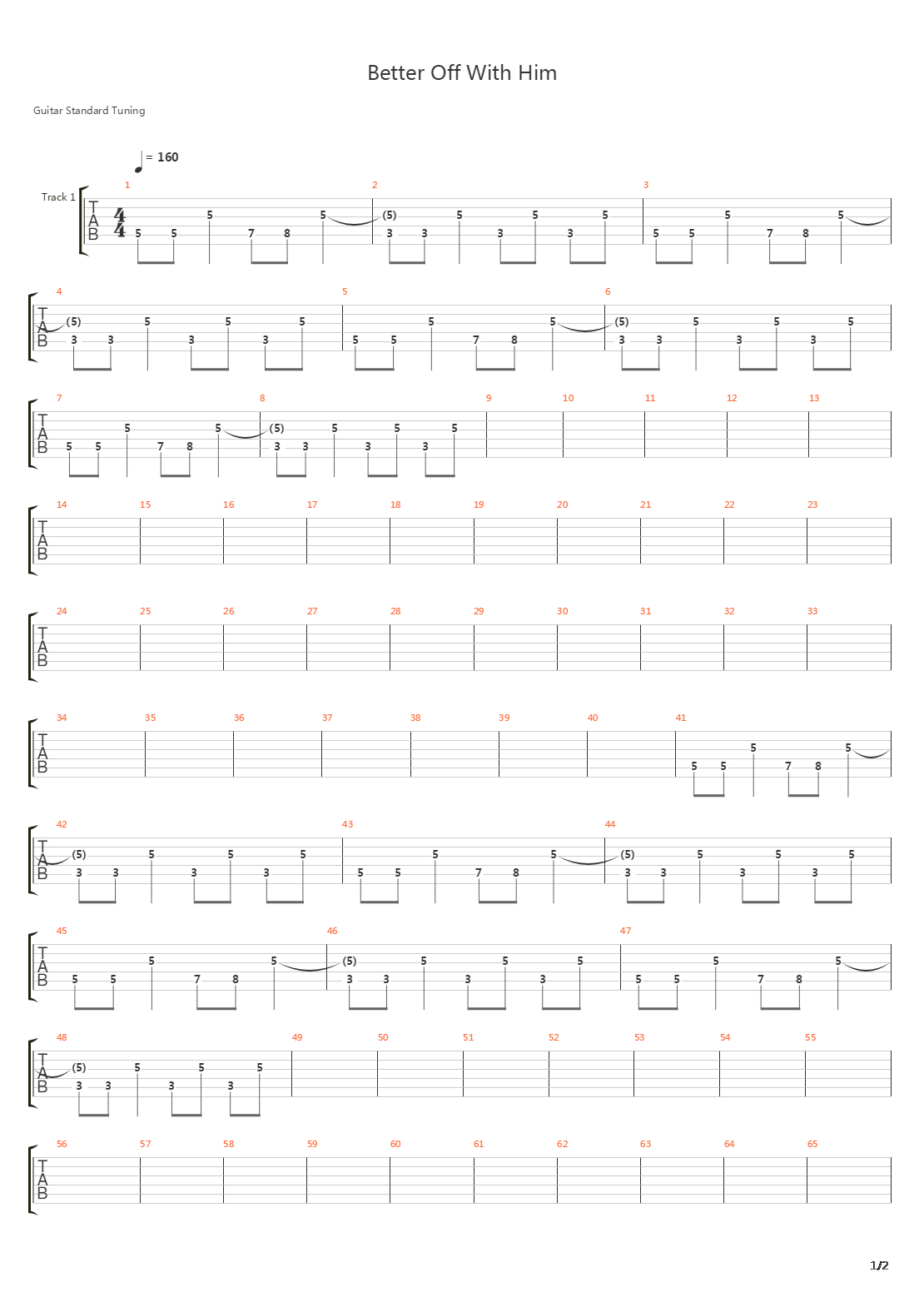 Better Off With Him吉他谱