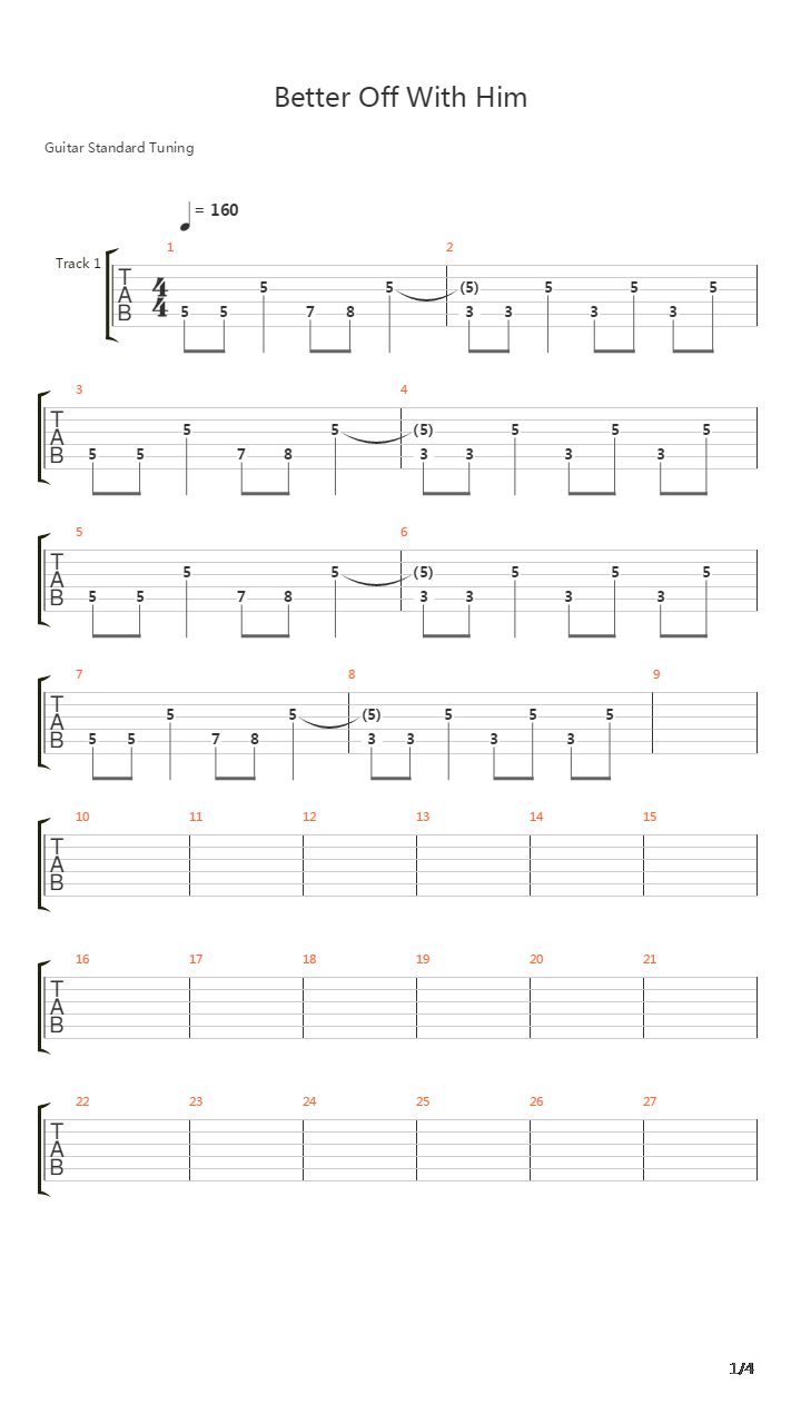 Better Off With Him吉他谱