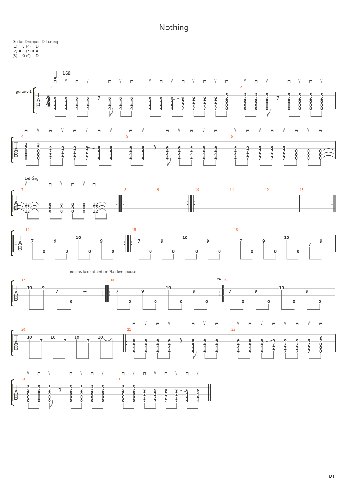 Nothing吉他谱
