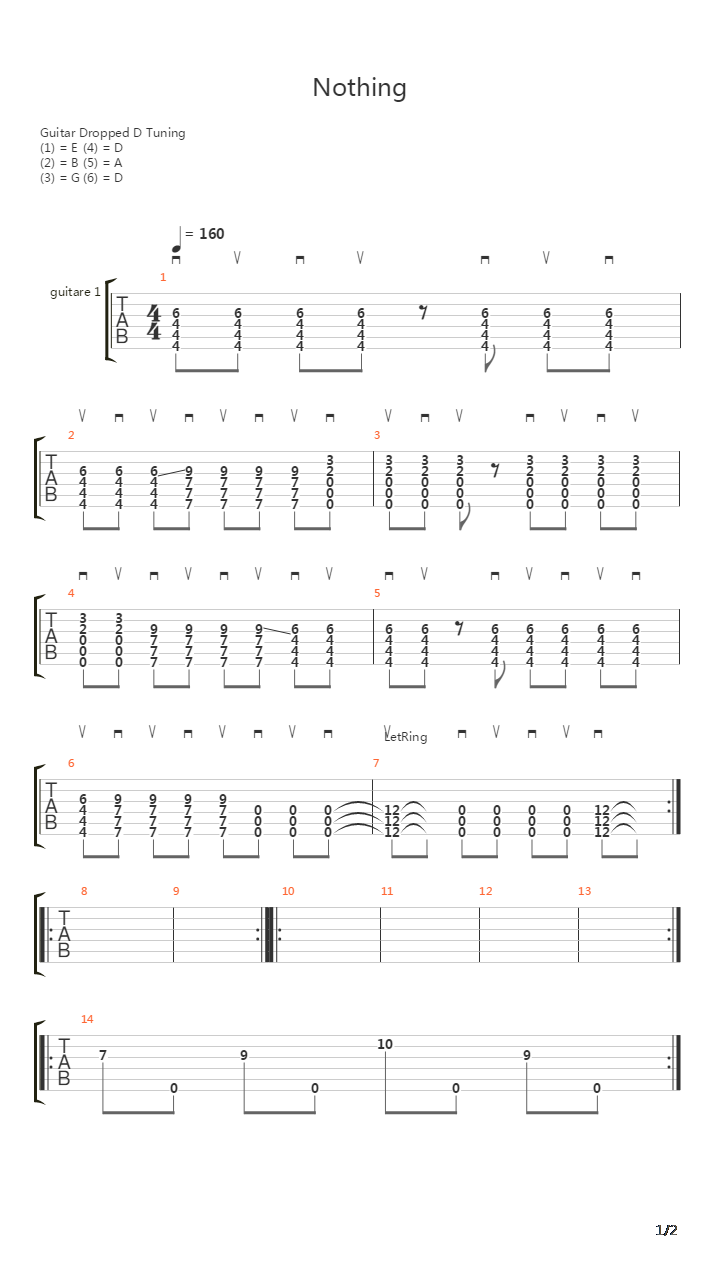 Nothing吉他谱