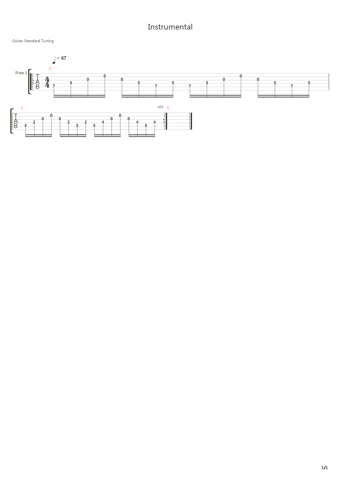 Instrumental吉他谱