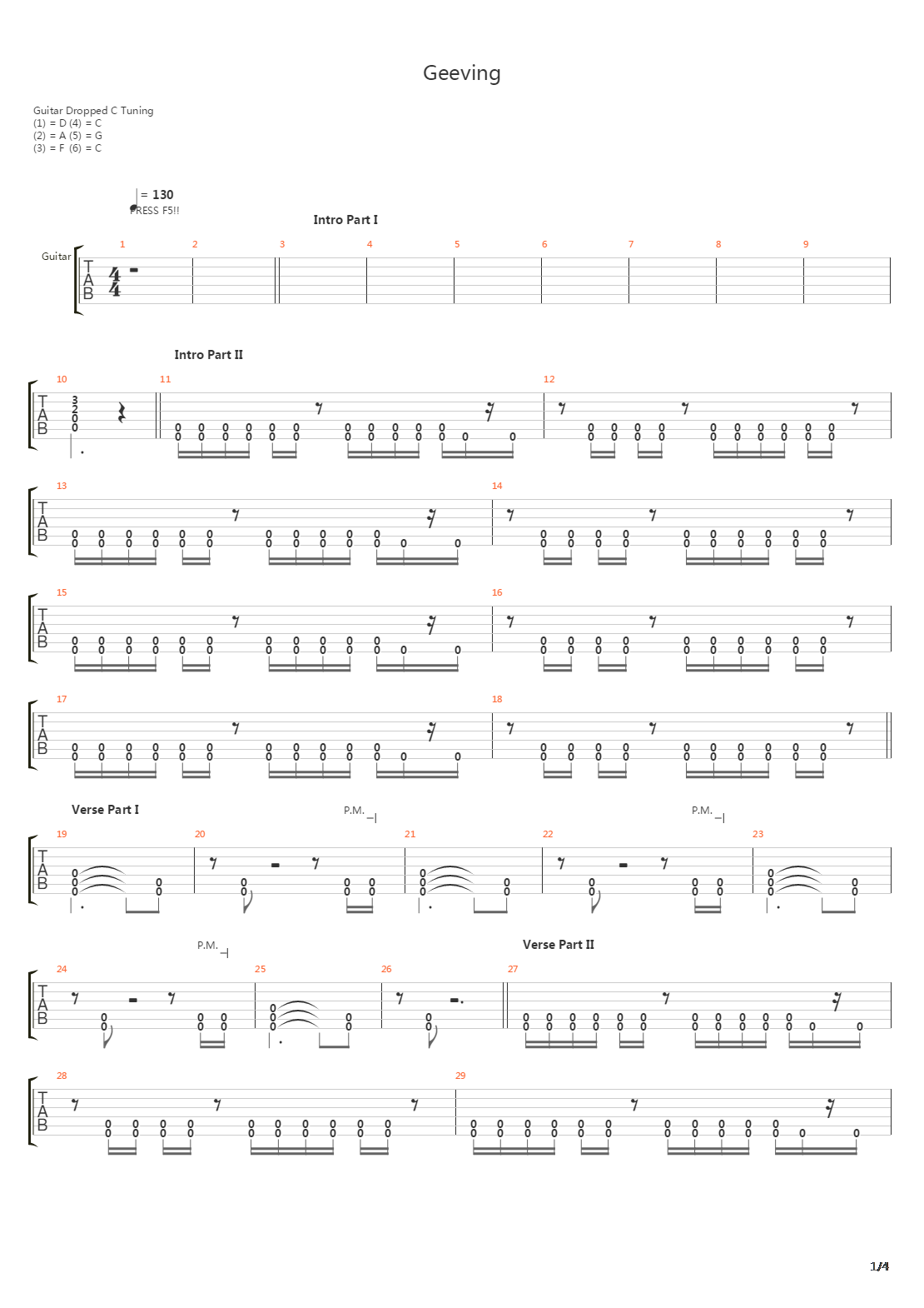 Geeving吉他谱