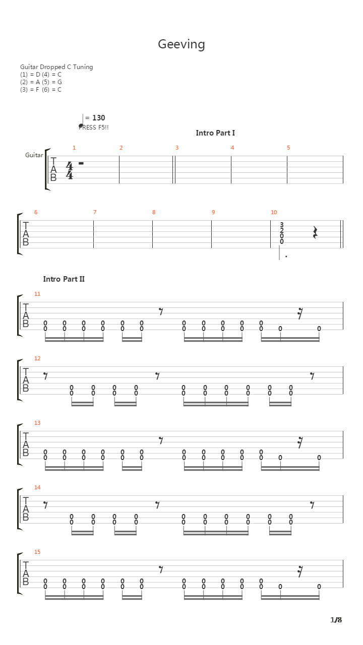 Geeving吉他谱