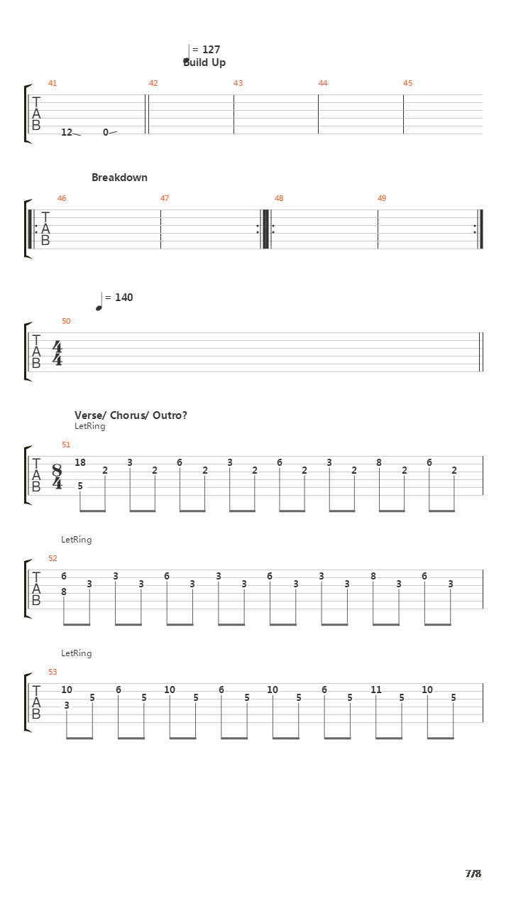 Take One Last Breath吉他谱