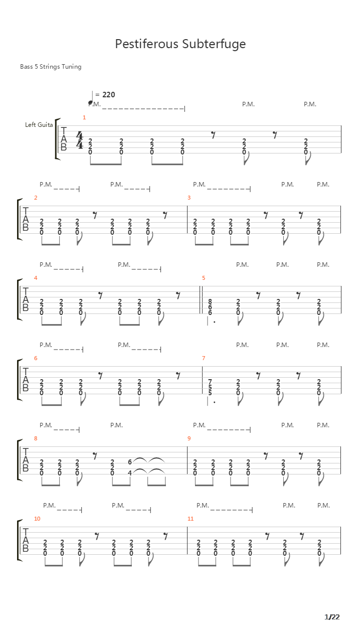 Pestiferous Subterfuge吉他谱