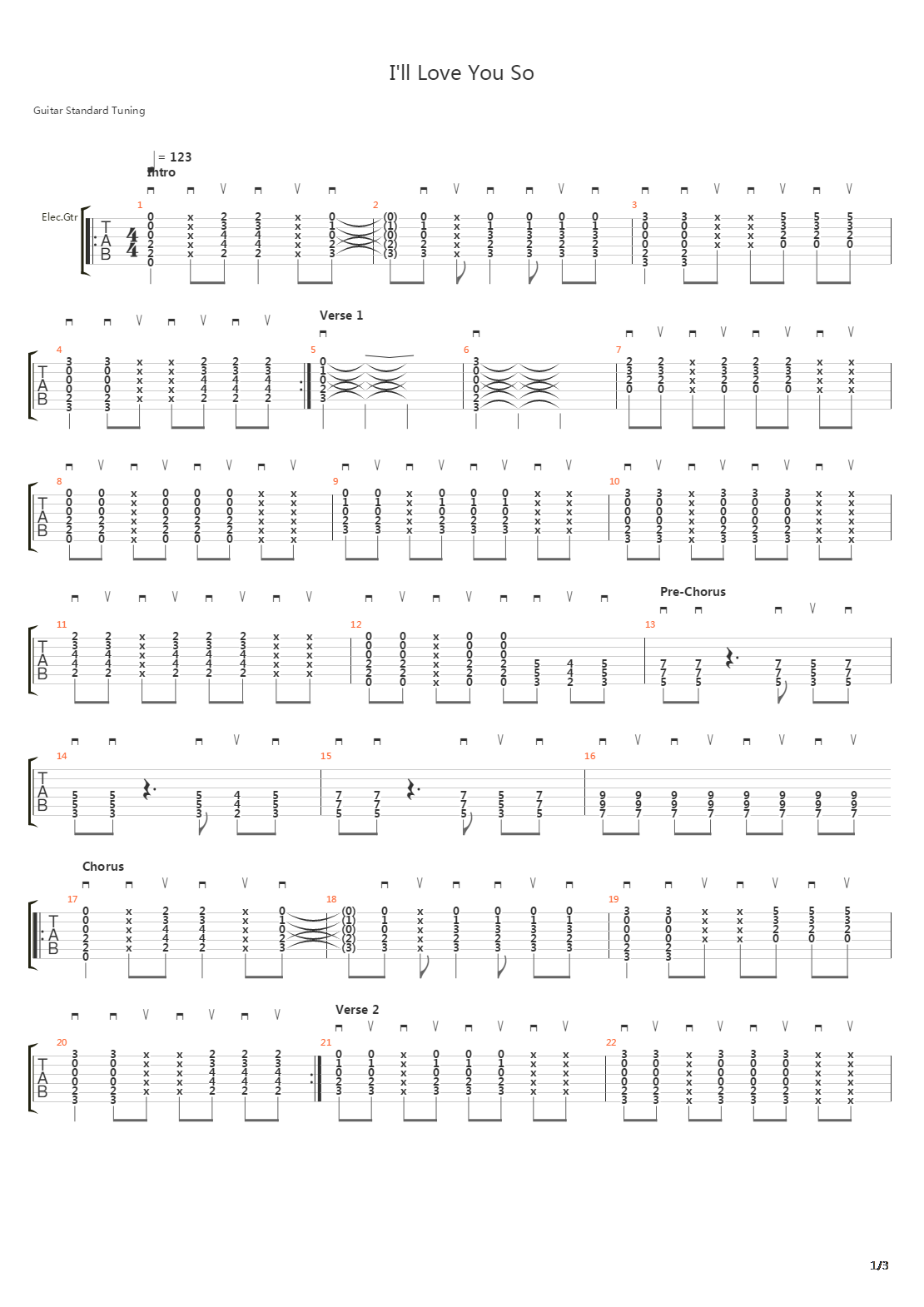 Ill Love You So吉他谱