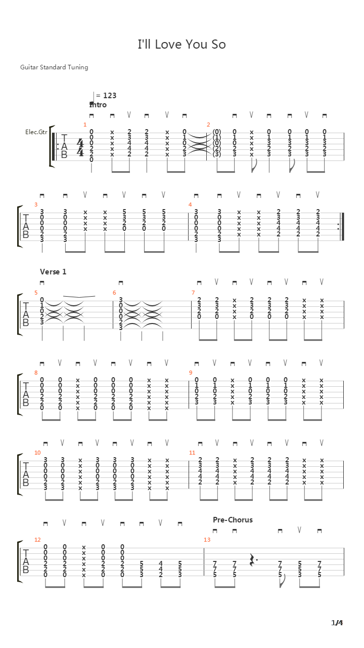Ill Love You So吉他谱